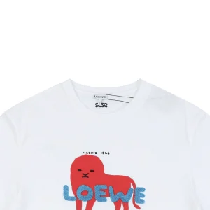 Loewe Red Beast Embroidered Logo T-Shirt White