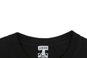 Loewe Red Creature Patch Embroidery T-Shirt Black Collar