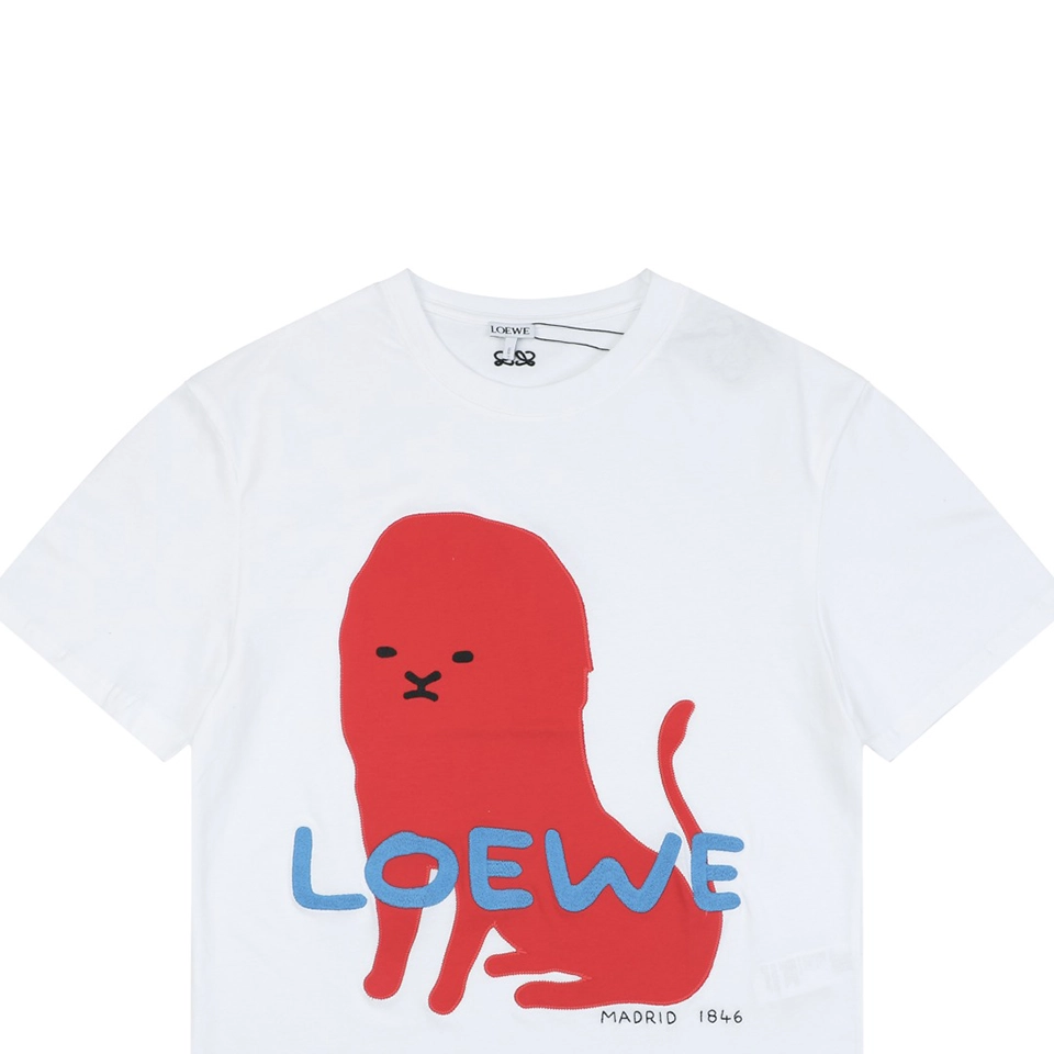 Loewe Red Creature Patch Embroidery T-Shirt White