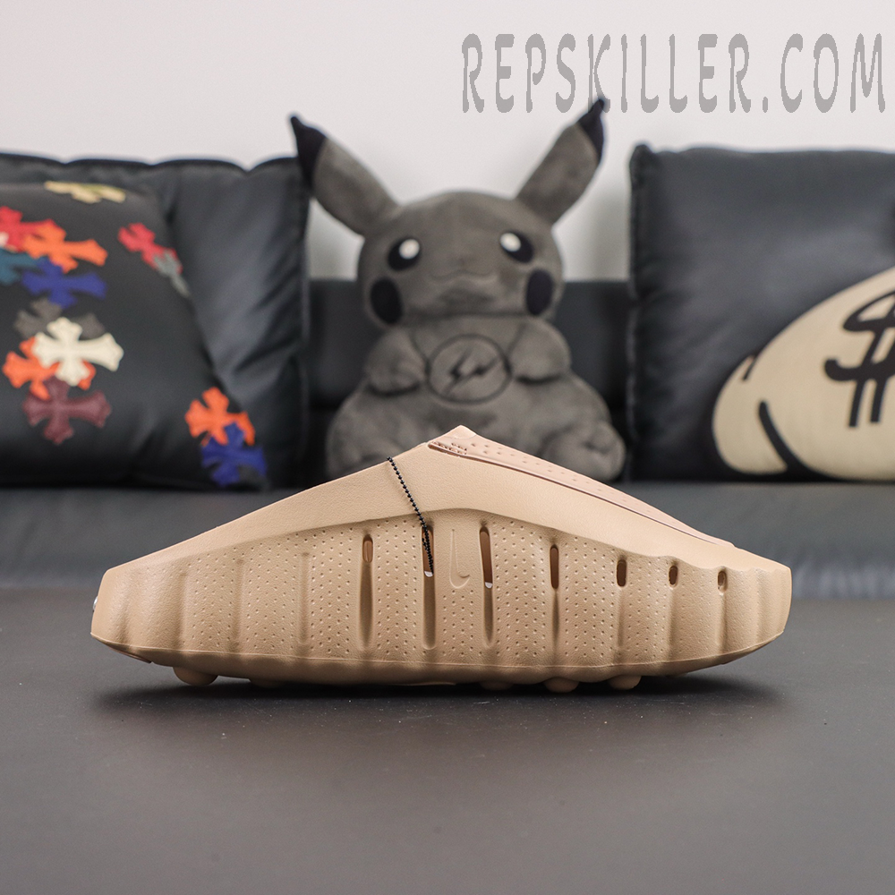 Nike Mind 001 ‘Hemp’ side profile featuring ventilation openings and sculpted textured construction