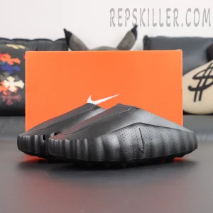 Nike Mind 001 ‘Triple Black’ with original shoe box featuring an all-black comfort slide design