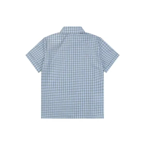 Miu Miu Blue Grey Check T-Shirt Back view