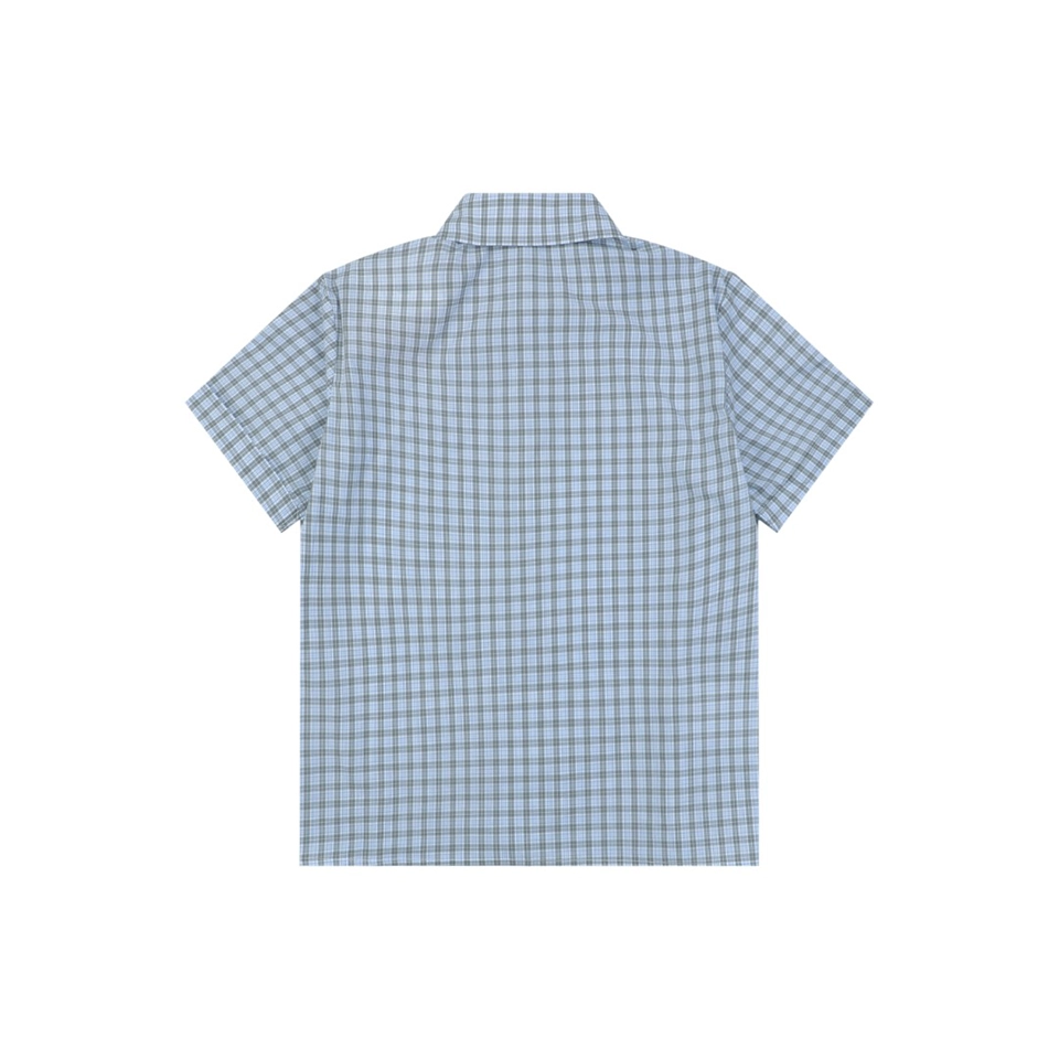 Miu Miu Blue Grey Check T-Shirt Back view