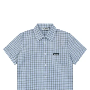 Miu Miu Blue Grey Check T-Shirt9.jpeg