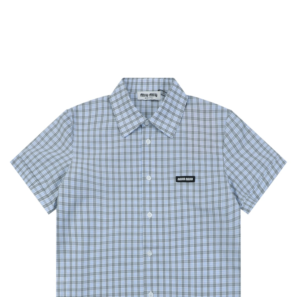 Miu Miu Blue Grey Check T-Shirt9.jpeg