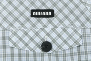 Miu Miu Blue Grey Vichy Check Blouson Jacket Brand