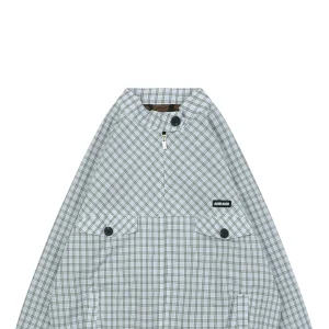 Miu Miu Blue Grey Vichy Check Blouson Jacket