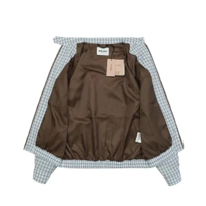 Miu Miu Blue Grey Vichy Check Blouson Jacket9.jpeg