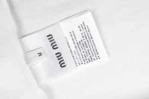 Miu Miu Graffiti Logo Print T-Shirt White Wash label
