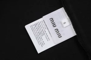 Miu Miu Graffiti Logo Print T-Shirt Black Wash label
