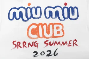 Miu Miu Graffiti Logo Print T-Shirt White Back Print