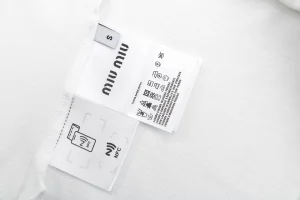 Miu Miu Logo Embroidered Polo T-Shirt White Wash label