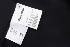 Miu Miu Logo Embroidered Polo T-Shirt Black Wash label