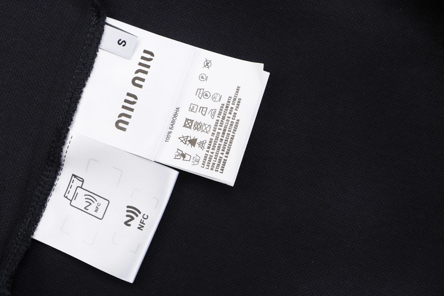 Miu Miu Logo Embroidered Polo T-Shirt Black Wash label