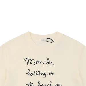 Moncler 1952 Handwritten Logo Embroidered T-Shirt