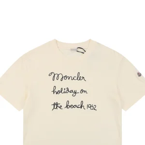 Moncler 1952 Handwritten Logo Embroidered T-Shirt