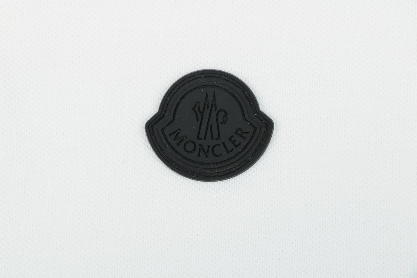 Moncler Black Logo Patch Classic Polo T-Shirt White Brand