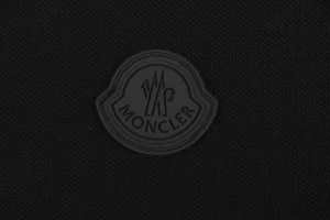 Moncler Black Logo Patch Classic Polo T-Shirt Black Brand