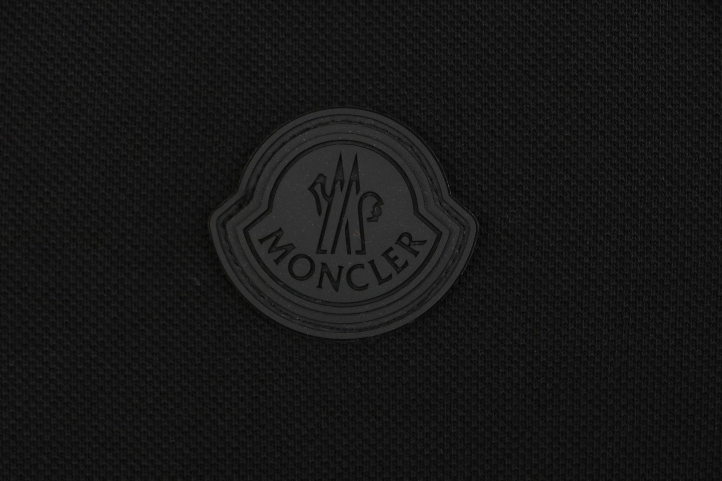 Moncler Black Logo Patch Classic Polo T-Shirt Black Brand