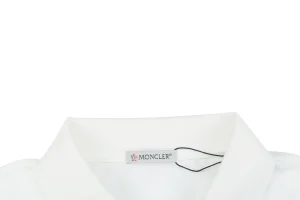 Moncler Black Logo Patch Classic Polo T-Shirt White Collar
