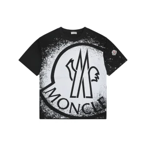 Moncler Oversized Spray Logo T-Shirt Black Front view