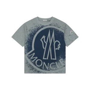 Moncler Oversized Spray Logo T-Shirt Grey Front view