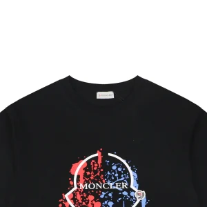 Moncler Paint Splash Logo Graphic T-Shirt Black