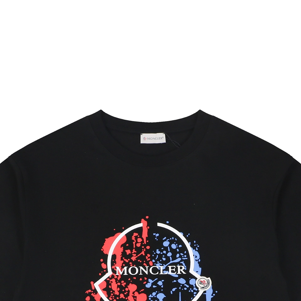 Moncler Paint Splash Logo Graphic T-Shirt Black