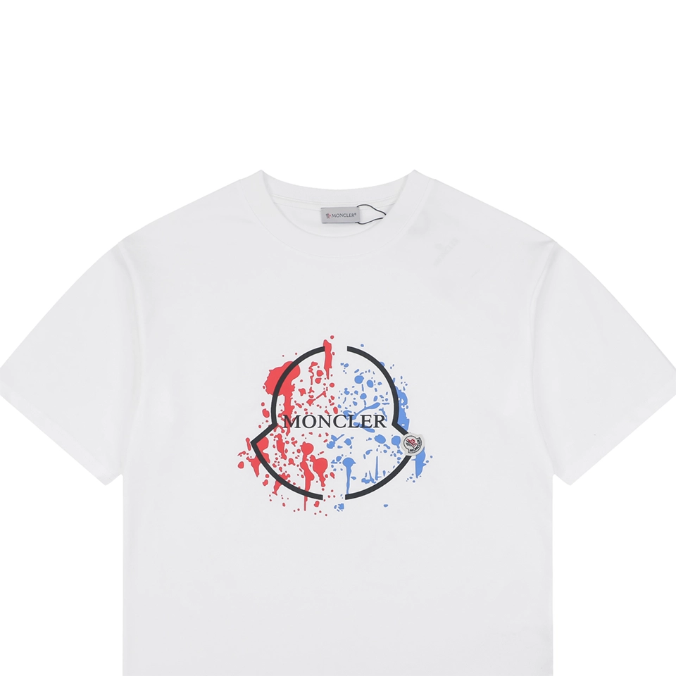 Moncler Paint Splash Logo Graphic T-Shirt White