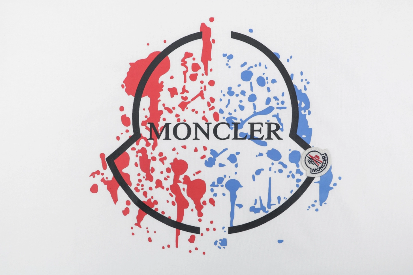 Moncler Paint Splash Logo Graphic T-Shirt White Front Print