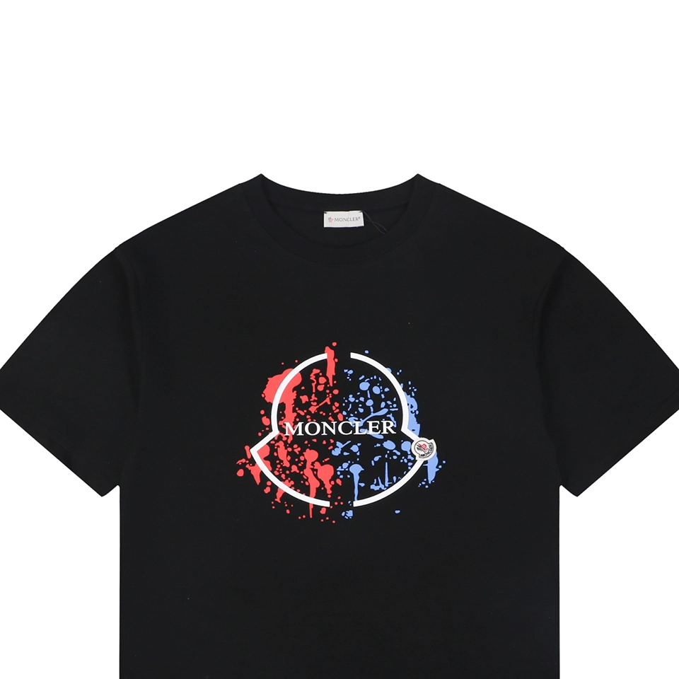 Moncler Paint Splash Logo Graphic T-Shirt Black