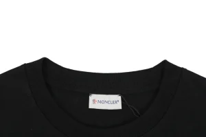 Moncler Paint Splash Logo Graphic T-Shirt Black Collar