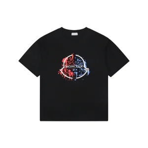 Moncler Paint Splash Logo Graphic T-Shirt Black Front view