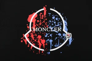 Moncler Paint Splash Logo Graphic T-Shirt Black Front Print