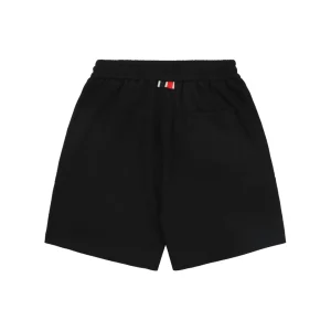 Moncler Tricolor Webbing Logo Shorts Black