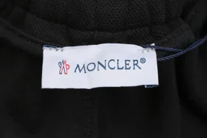 Moncler Tricolor Webbing Logo Shorts Black Brand label