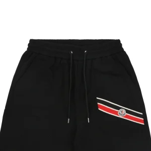 Moncler Tricolor Webbing Logo Shorts Black