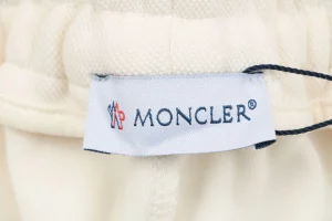Moncler Tricolor Webbing Logo Shorts White Brand label