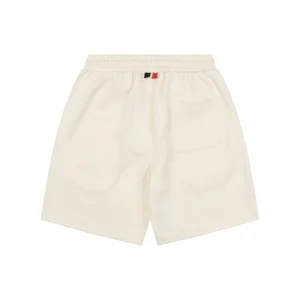 Moncler Tricolor Webbing Logo Shorts White back view