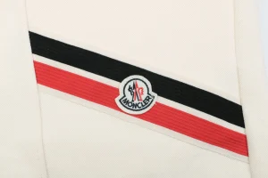 Moncler Tricolor Webbing Logo Shorts White Front Print