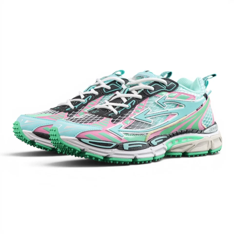 Off-White Be Right Back Fishnet Sneakers 'AQUA - MINT'