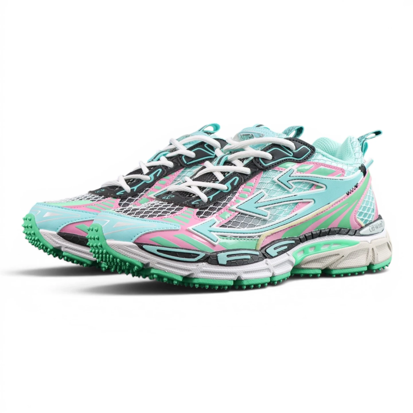 Off-White Be Right Back Fishnet Sneakers 'AQUA - MINT'