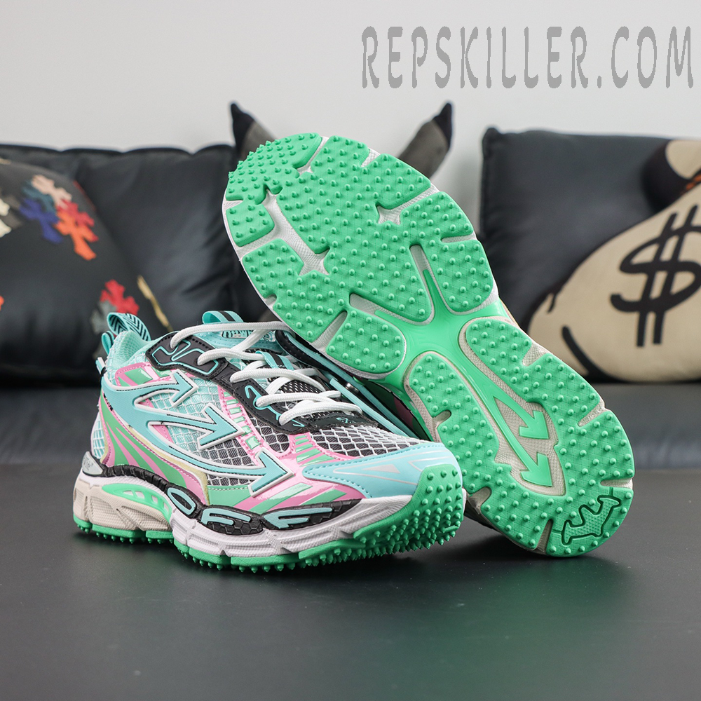 Off-White Be Right Back Fishnet Sneakers 'AQUA - MINT'