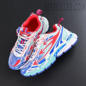 Off-White Be Right Back Fishnet Sneakers 'FIERY RED - COBALT BLUE'