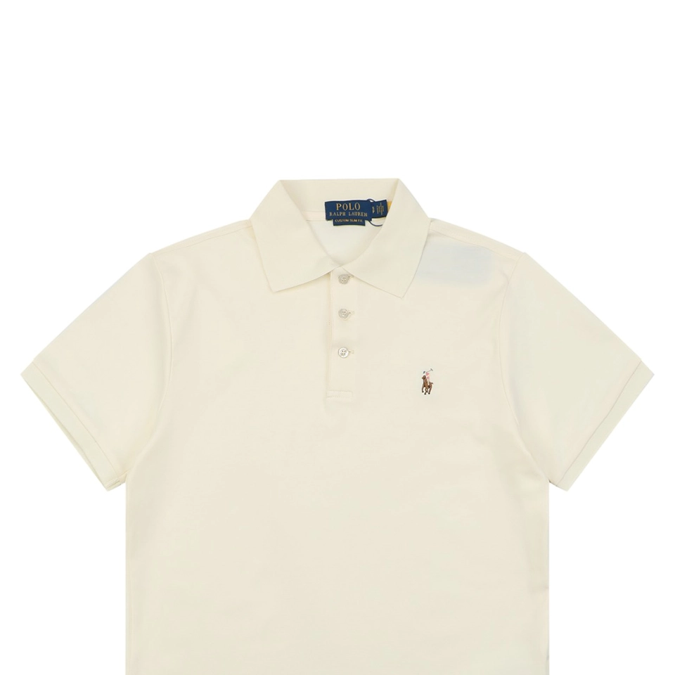 Ralph Lauren Color Logo Embroidery Polo T-Shirt Beige