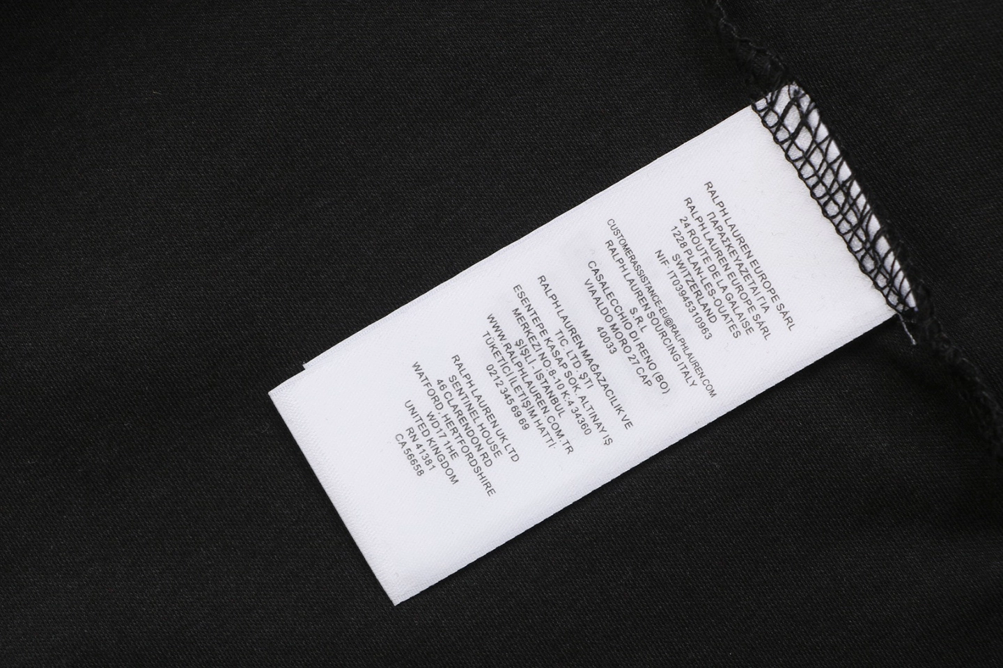 Ralph Lauren Color Logo Embroidery Polo T-Shirt Black Wash label