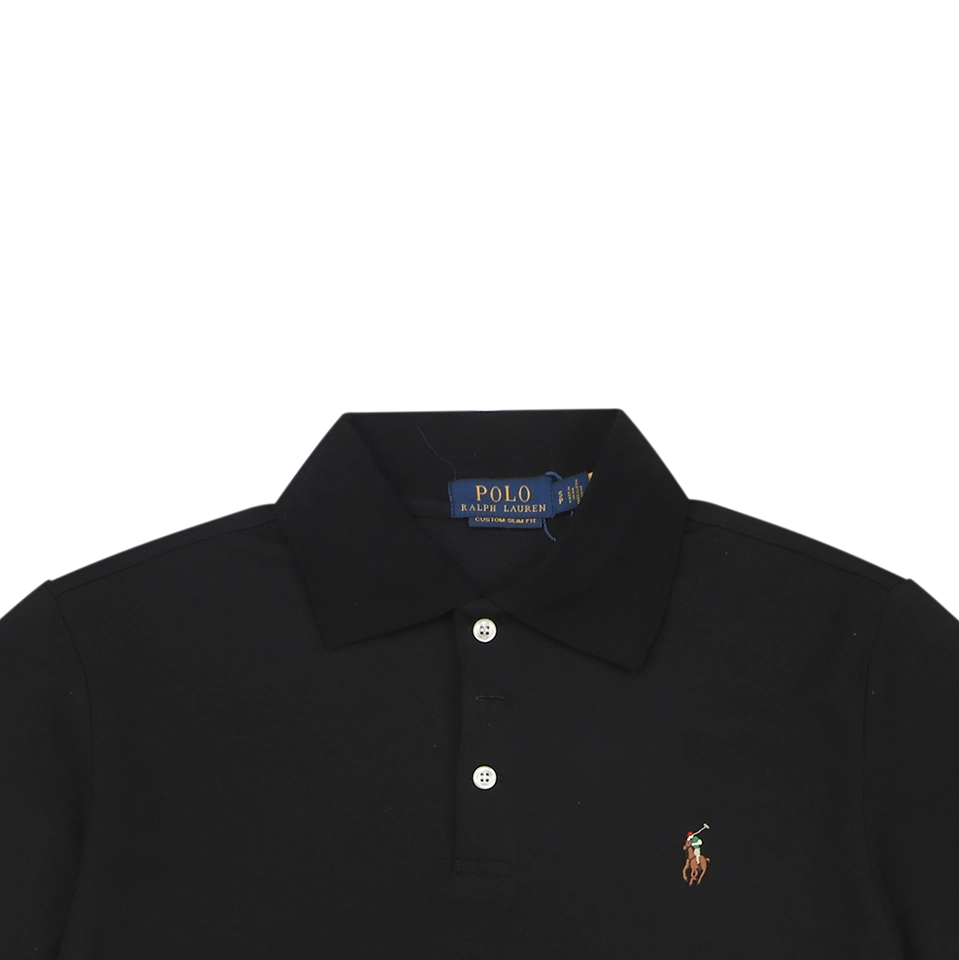 Ralph Lauren Color Logo Embroidery Polo T-Shirt Black
