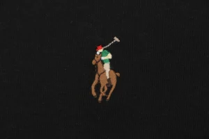 Ralph Lauren Color Logo Embroidery Polo T-Shirt Black Brand