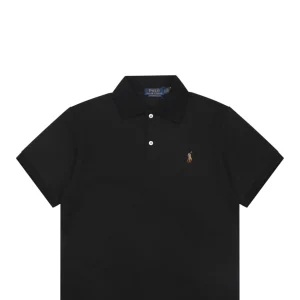 Ralph Lauren Color Logo Embroidery Polo T-Shirt Black