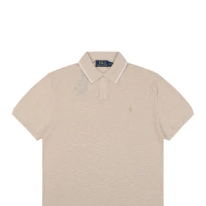 Ralph Lauren Contrast Collar Pony Polo T-Shirt Khaki